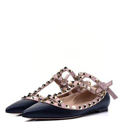 Valentino Garavani Nappa Rockstud Cage Ballerina Flats 35 Black Poudre 4 of 9