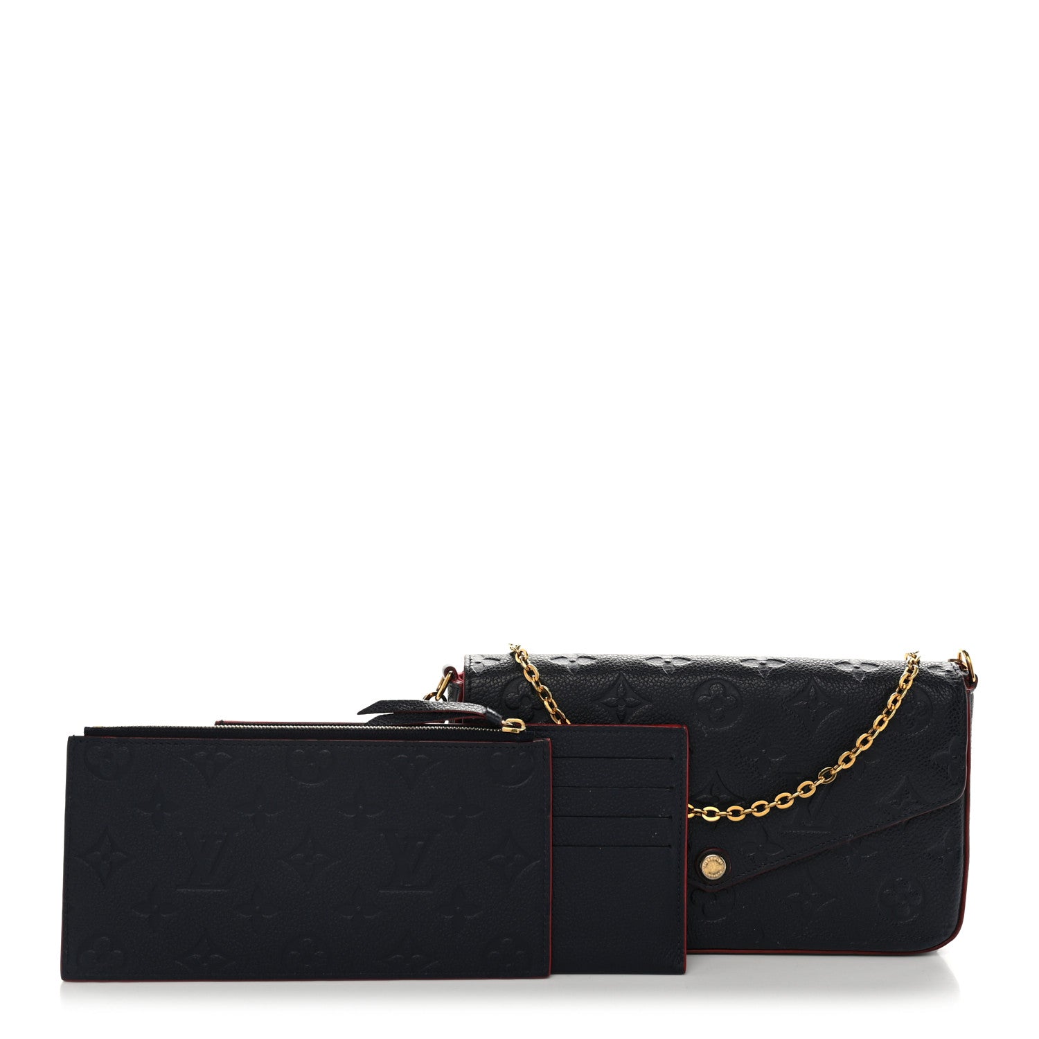 Louis Vuitton Empreinte Pochette Felicie Chain Wallet Marine Rouge 3 of 13