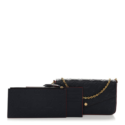 Louis Vuitton Empreinte Pochette Felicie Chain Wallet Marine Rouge 3 of 13