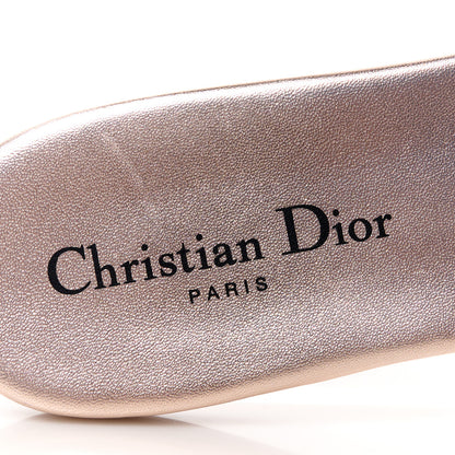 Christian Dior Canvas Crystal Embroidered Dway Slide Sandals 40 Rose Des Vents 7 of 8