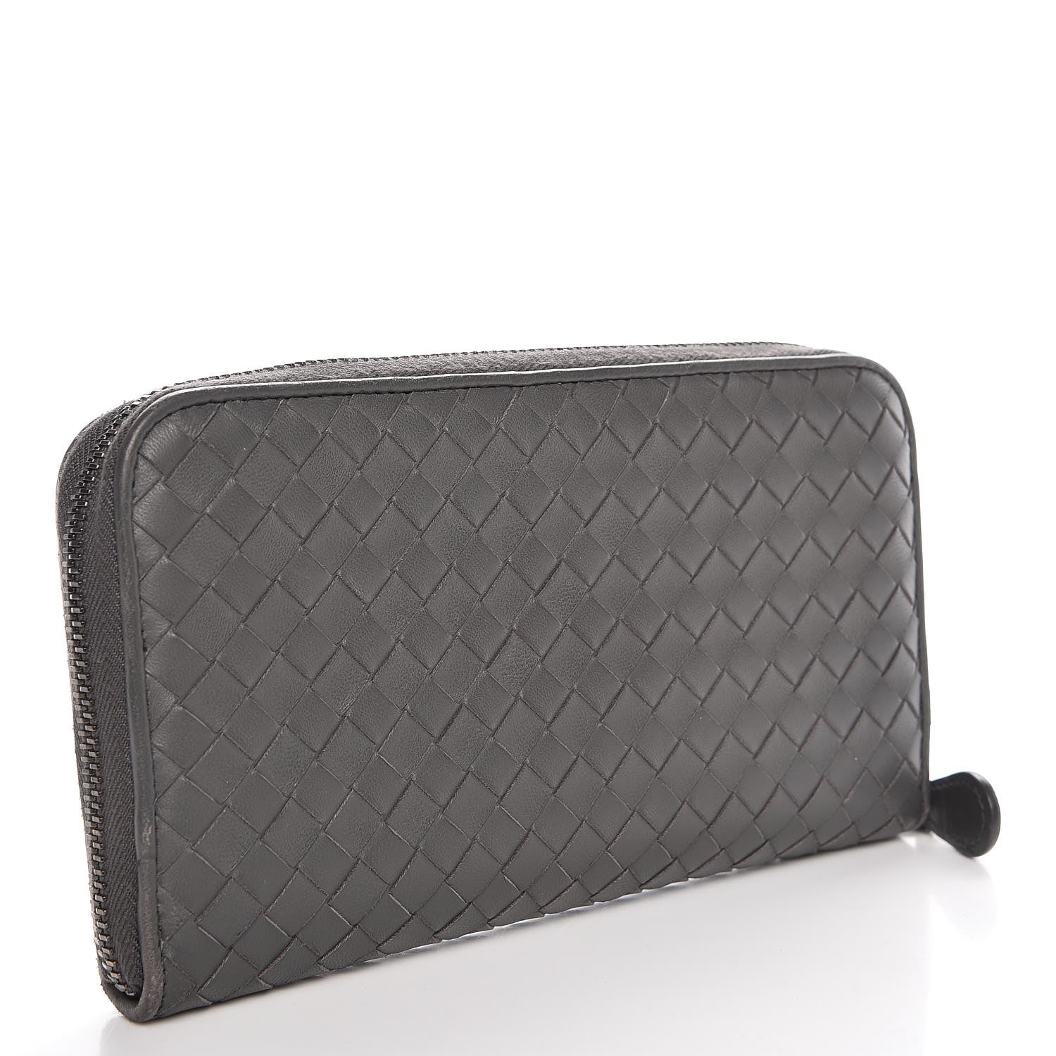 Bottega Veneta Nappa Intrecciato Zip Around Wallet Grey 3 of 9
