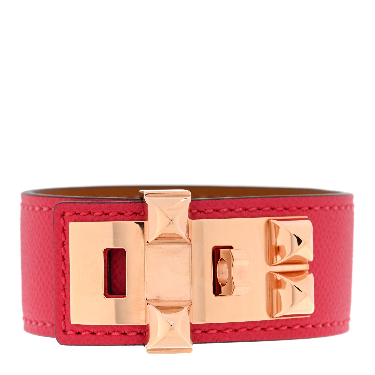 Hermes Epsom Collier De Chien CDC 24 Bracelet T3 Rose Extreme 1 of 3