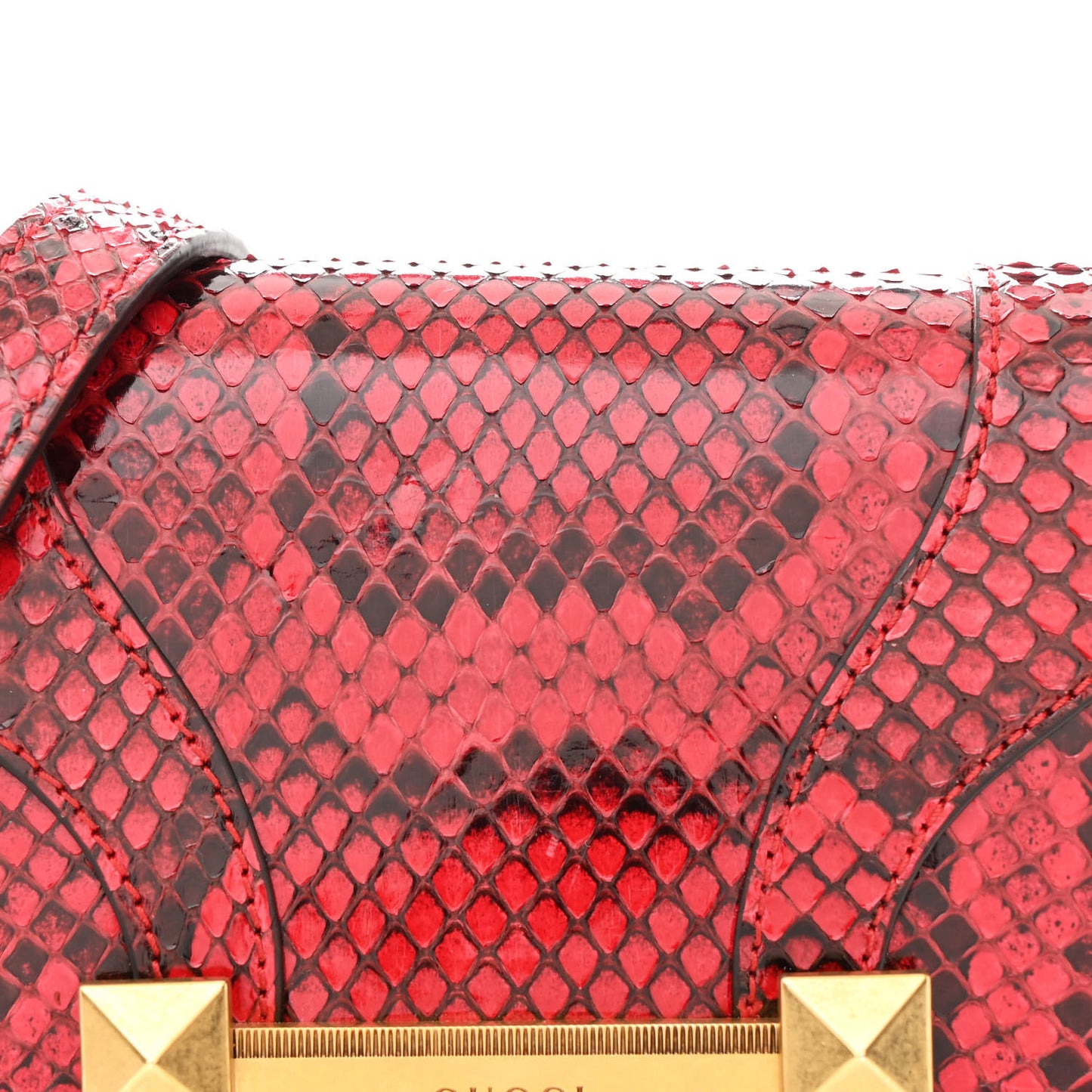Elaphe Radiata Small Osiride Shoulder Bag Hibiscus Red