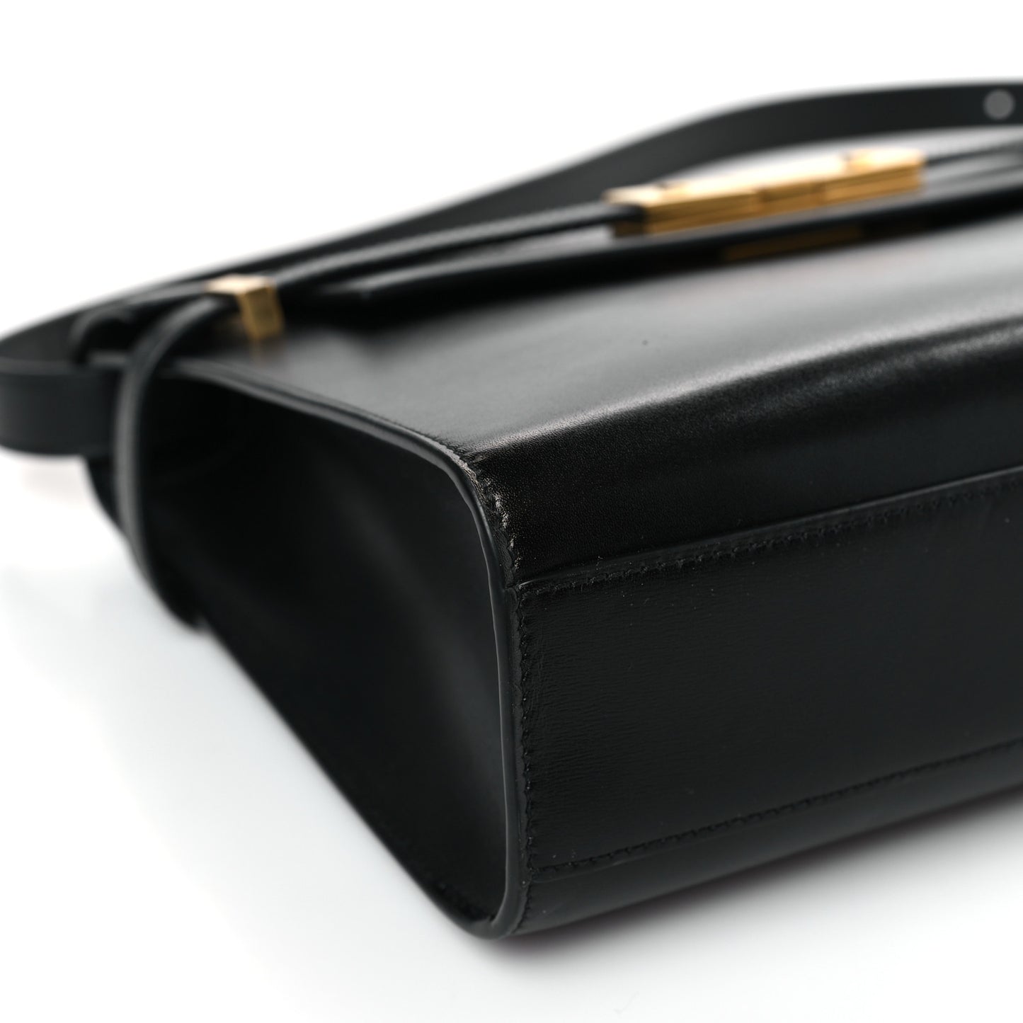 Smooth Calfskin Manhattan Shoulder Bag Black