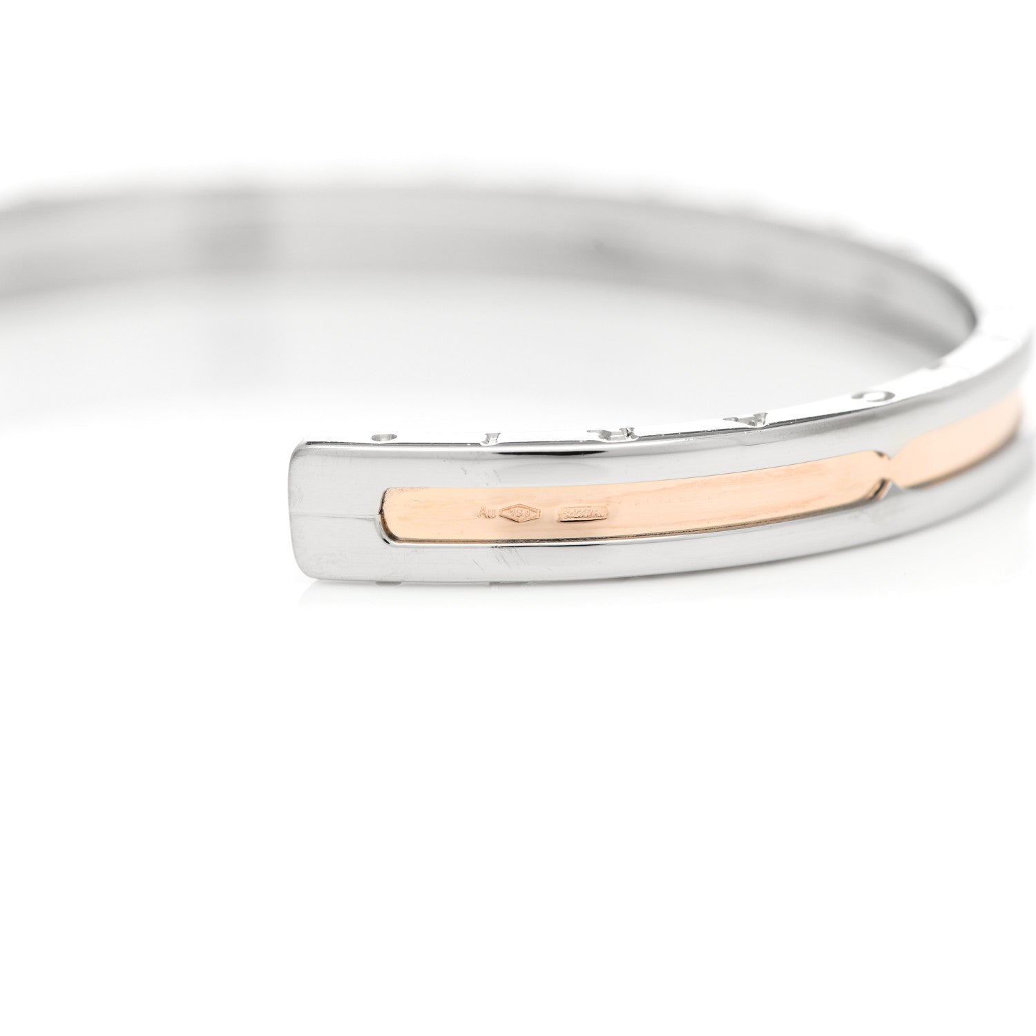 Bulgari 18K Rose Gold Stainless Steel B.Zero1 Cuff Bracelet SM 5 of 5