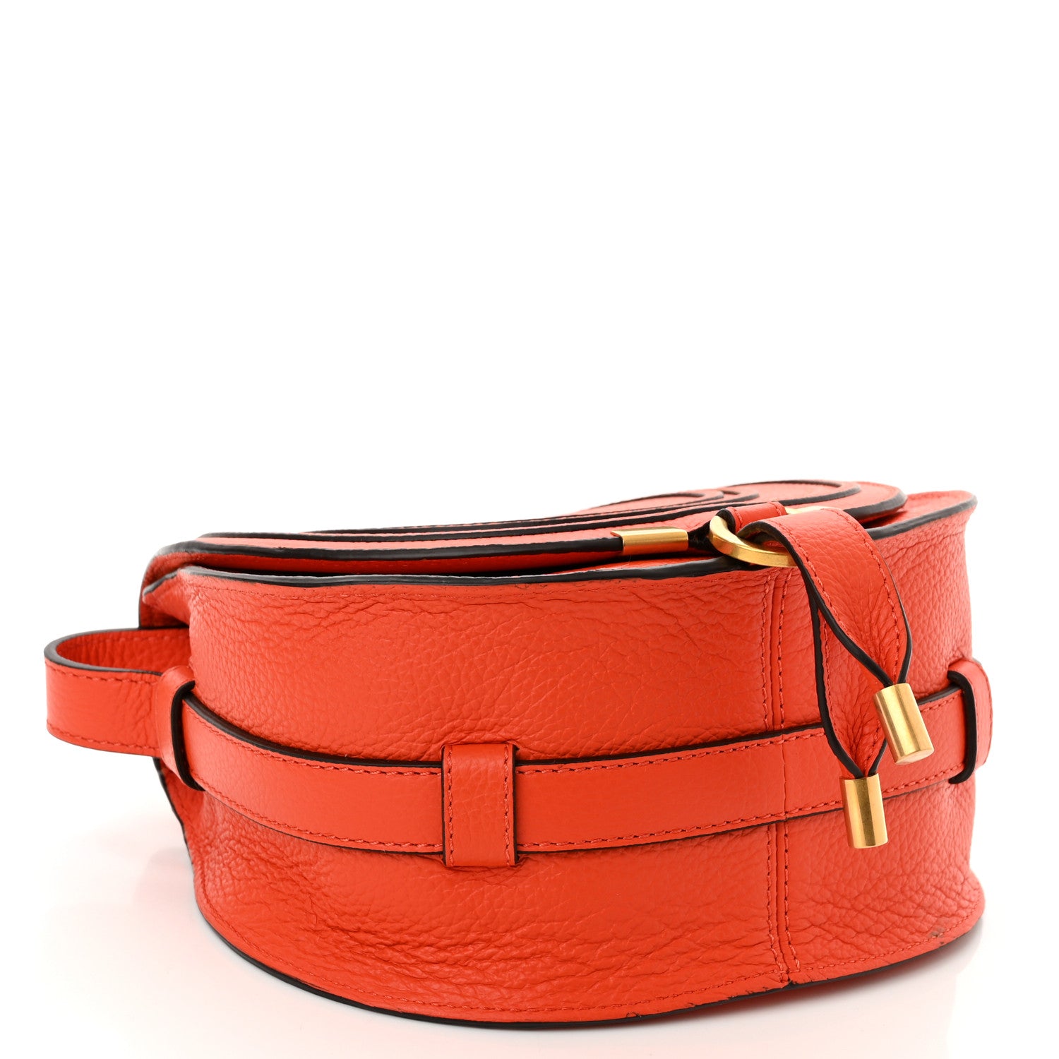 Chloe Calfskin Mini Marcie Round Crossbody Bag Rusted Orange 4 of 12