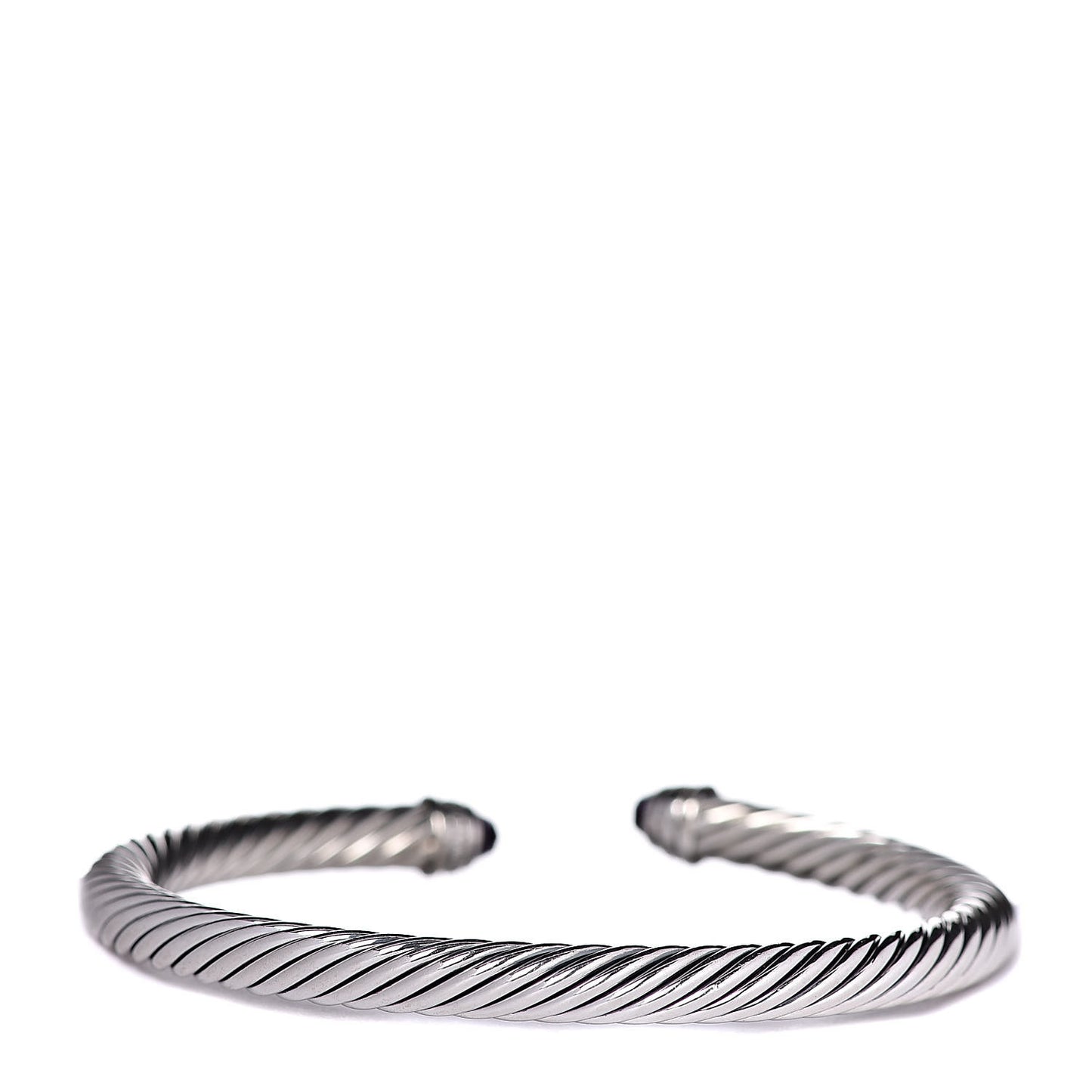 Sterling Silver Diamond Amethyst 5mm Cable Classics Bracelet