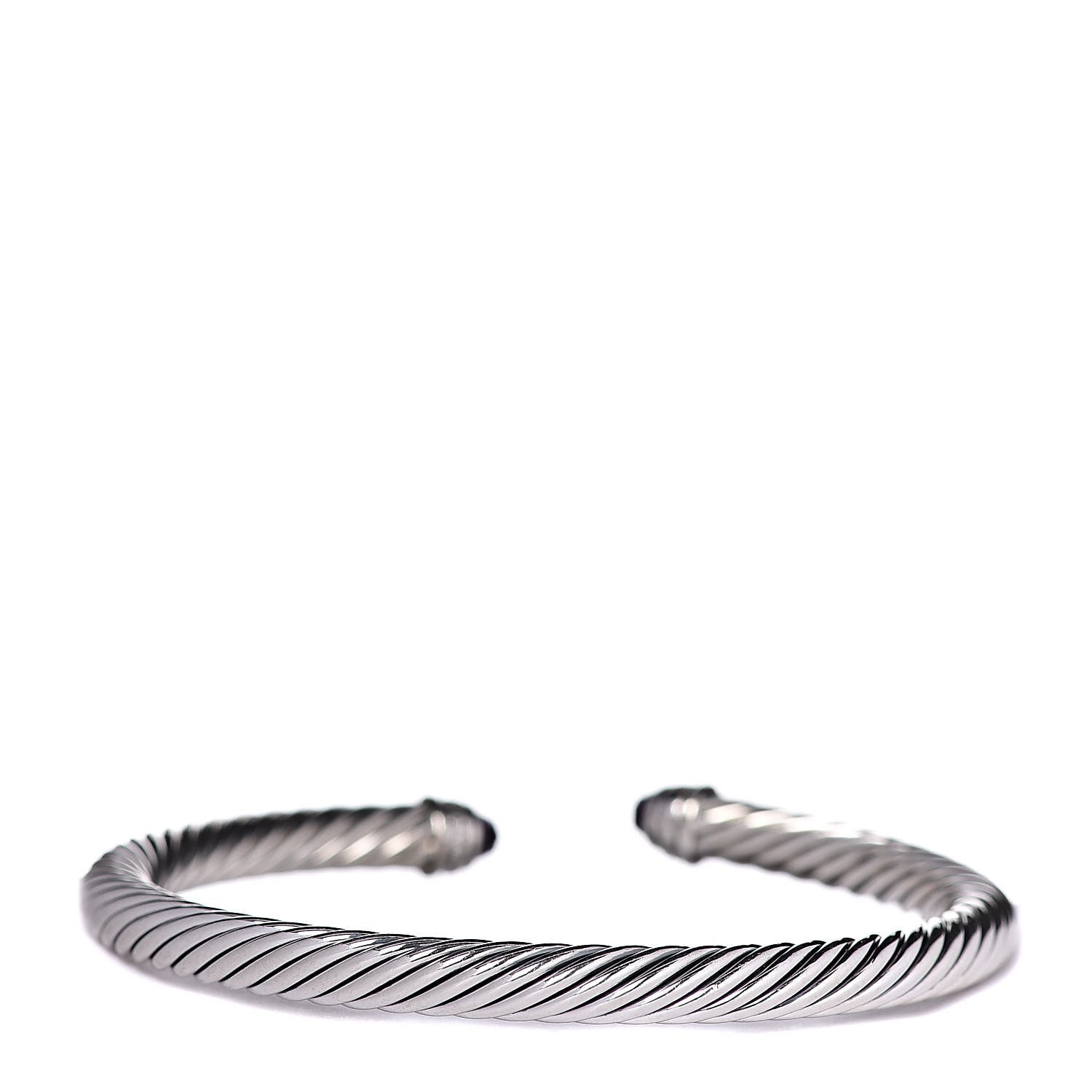 David Yurman Sterling Silver Diamond Amethyst 5mm Cable Classics Bracelet 3 of 4