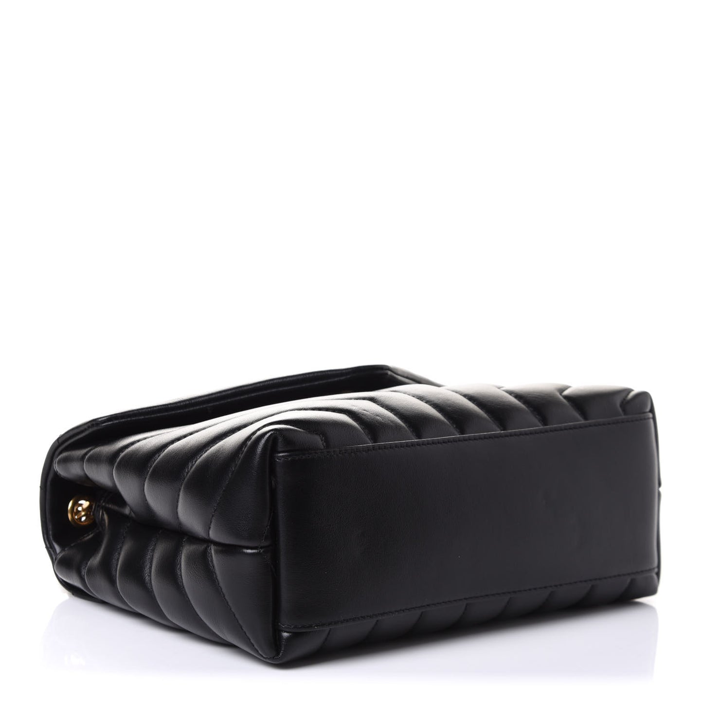 Calfskin Y Quilted Monogram Small Loulou Chain Satchel Black