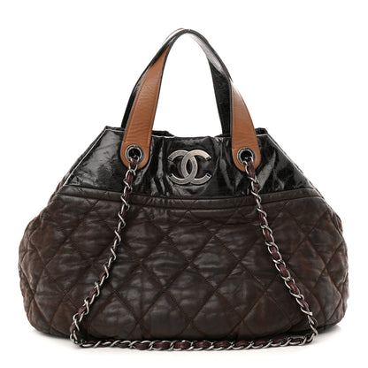 Chanel Iridescent Calfskin Quilted Large In The Mix Tote Dark Brown 1 of 12