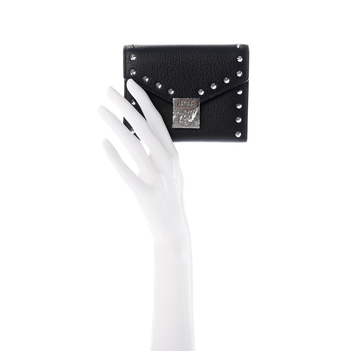 Visetos Studded Compact Patricia Trifold Wallet Black