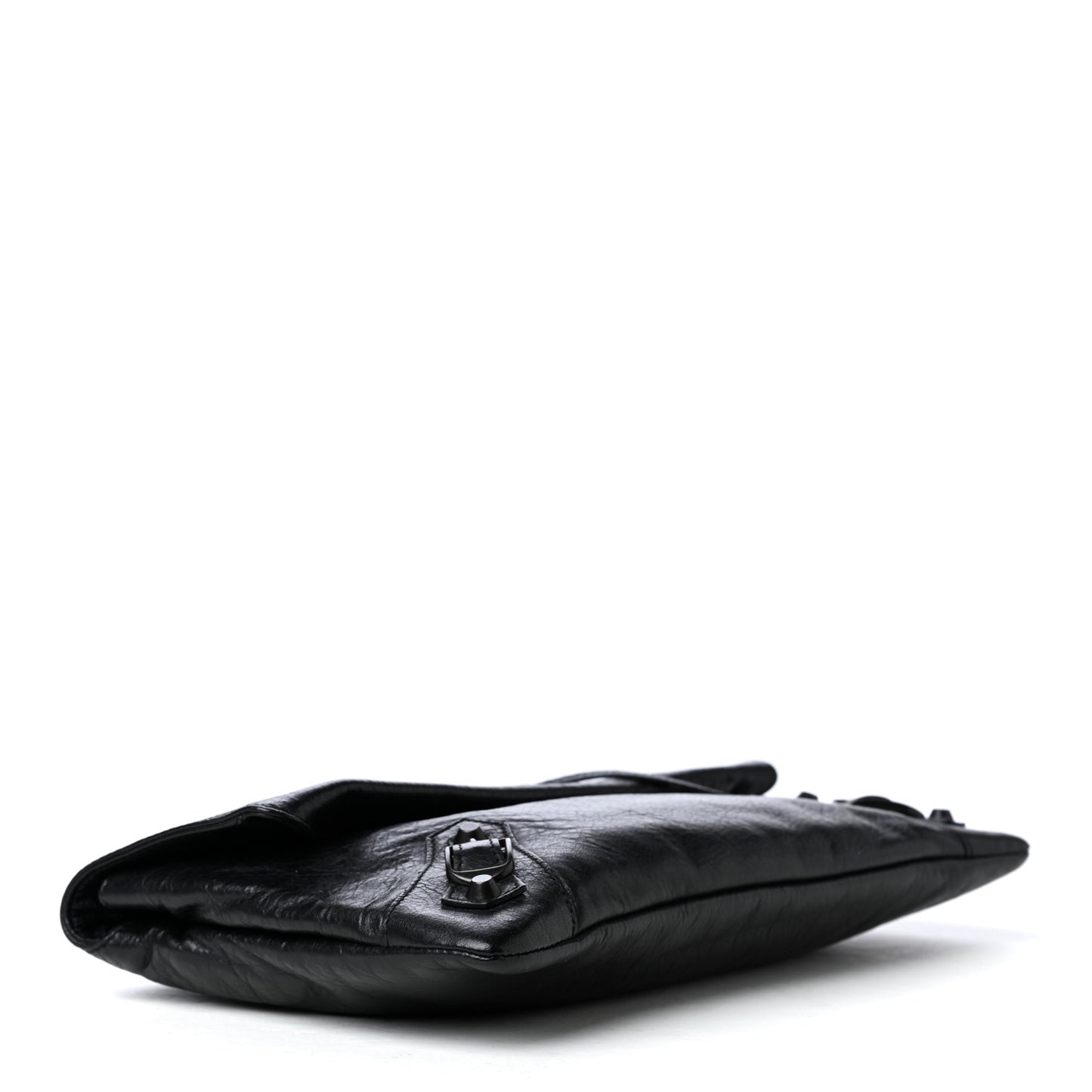 Agneau Classic Hardware Envelope Clutch Black