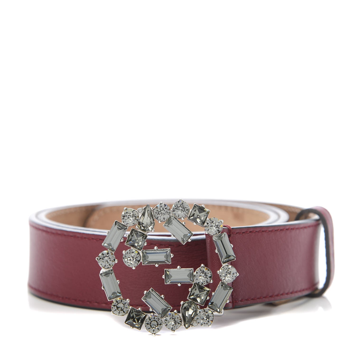 Gucci Calfskin Crystal Interlocking G Belt 75 30 1 of 8