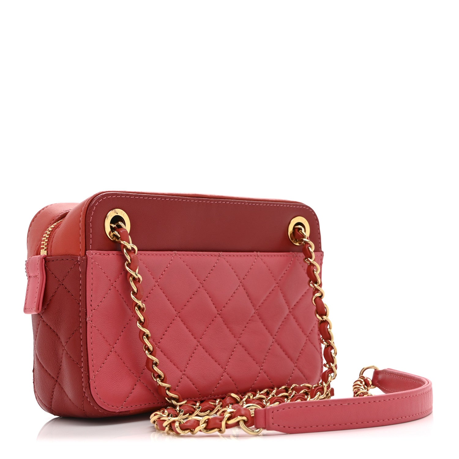 Chanel Goatskin Quilted Small In & Out Camera Case Pink Red 3 of 10