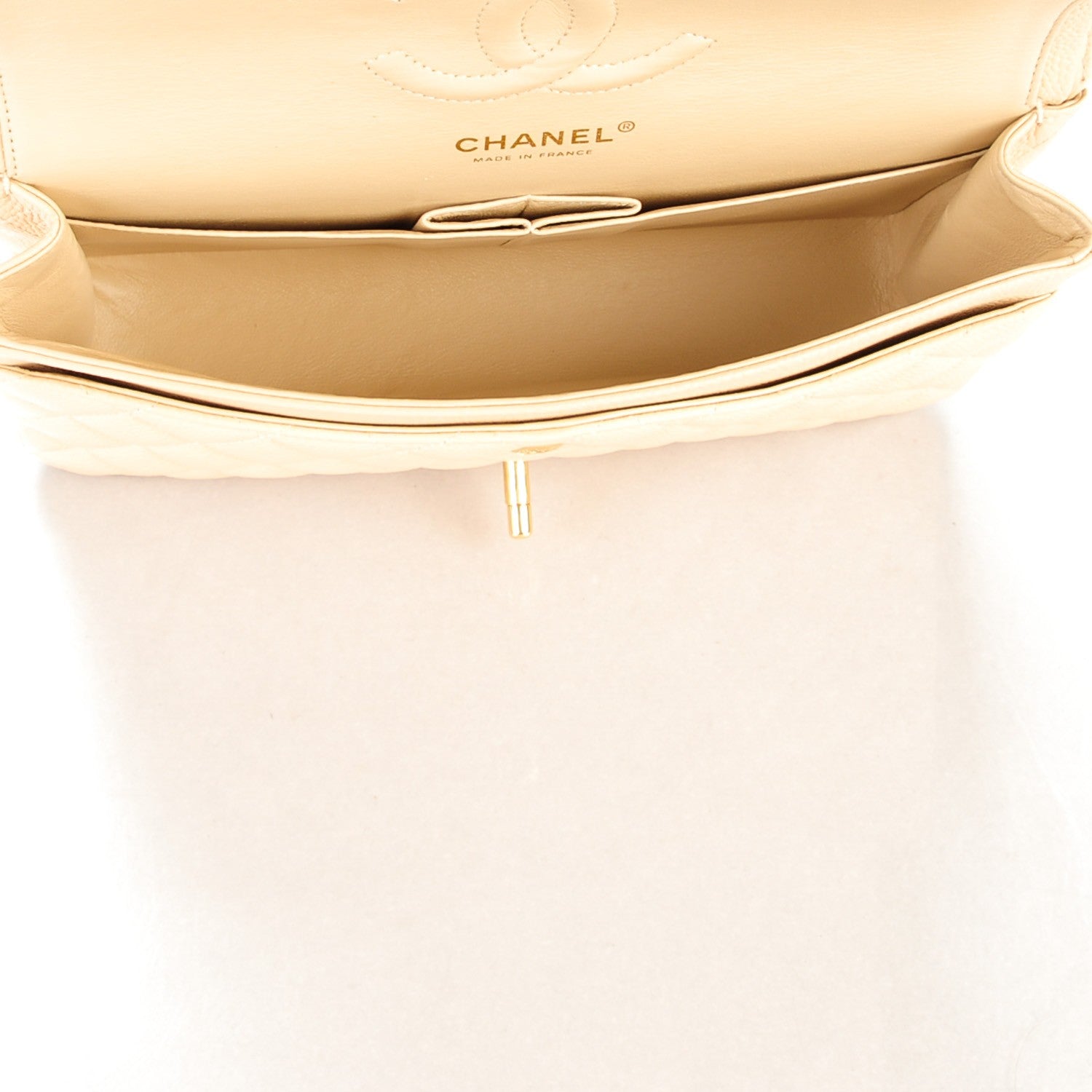 Chanel Caviar Quilted Medium Double Flap Beige Clair 5 of 8