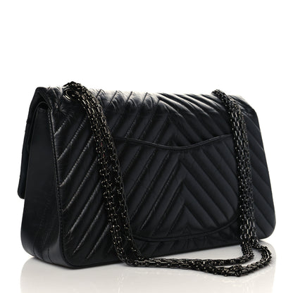 Chanel Aged Calfskin Chevron Quilted 2.55 Reissue 226 So Black 2 of 8