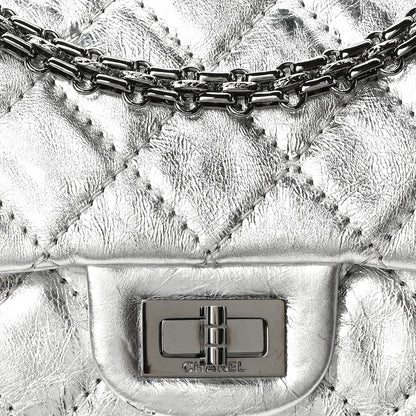 Chanel Metallic Aged Calfskin Quilted 2.55 Reissue 226 Flap Silver 13 of 19