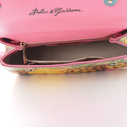 Dolce & Gabbana Dauphine Pineapple Print Medium Miss Sicily Satchel Rosa 5 of 9
