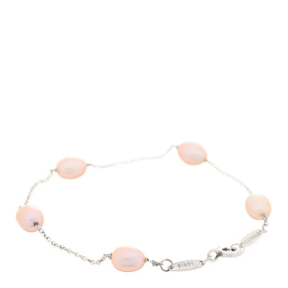 Tiffany Sterling Silver Pink Pearl Elsa Peretti Pearls By The Yard Bracelet 2 of 3