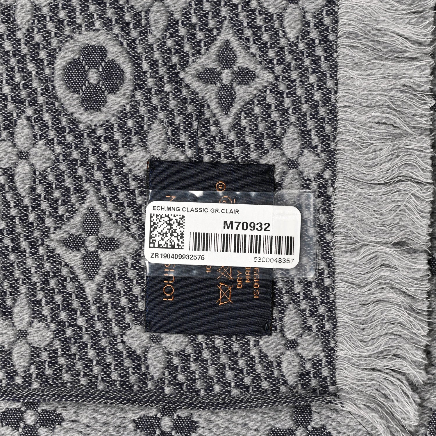 Louis Vuitton Wool Monogram Classic Scarf Grey 3 of 3