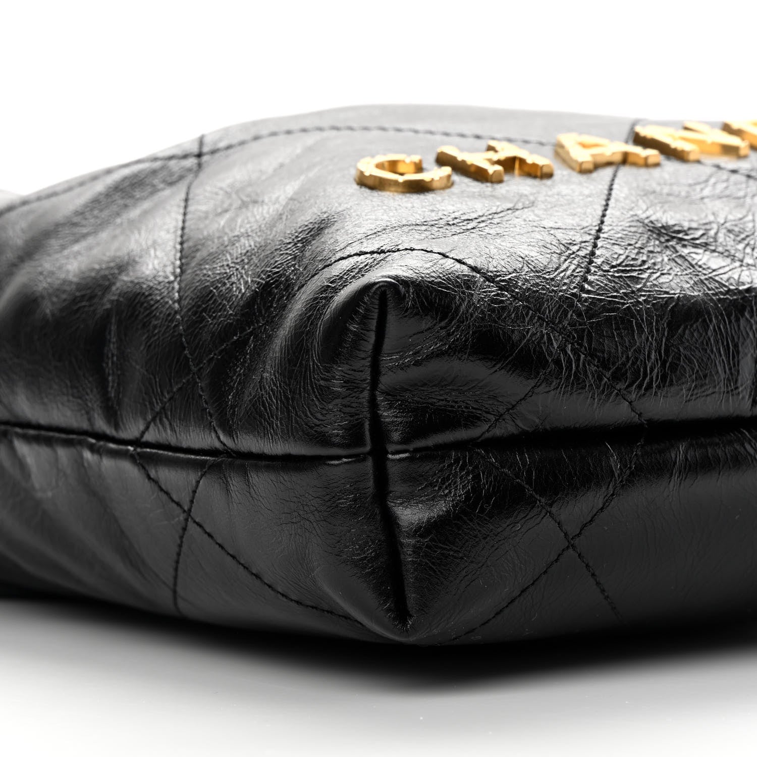Chanel Shiny Crumpled Calfskin Quilted Pearl Mini Chanel 22 Black 9 of 11