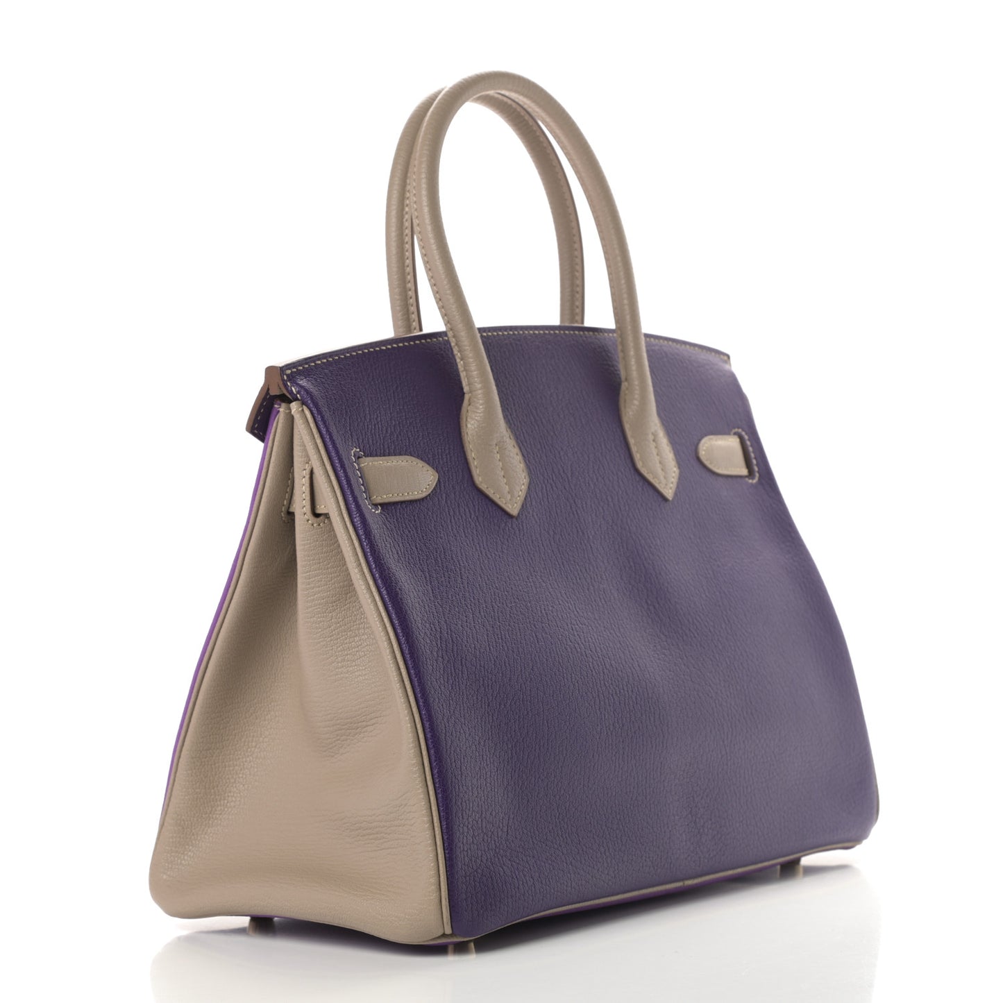Chevre Mysore Horseshoe Birkin 30 Parme Violet Gris Tourterelle