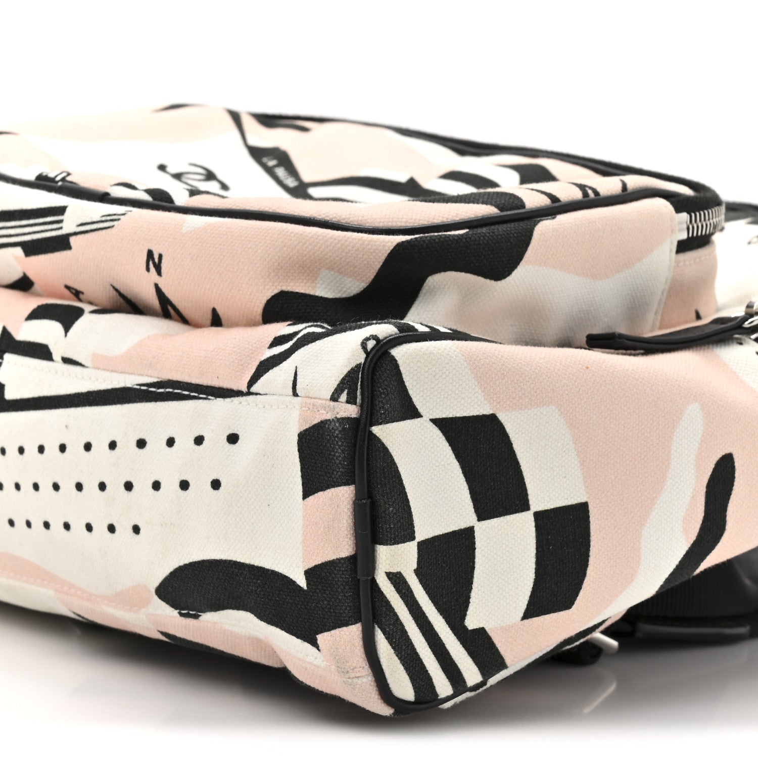 Chanel Canvas Cruise La Pausa Print Backpack Pink White Black