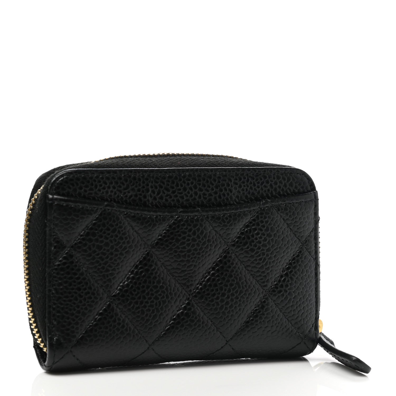 Chanel Caviar Quilted Zip Coin Purse Black 3 of 8
