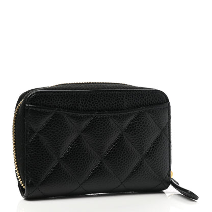 Chanel Caviar Quilted Zip Coin Purse Black 3 of 8