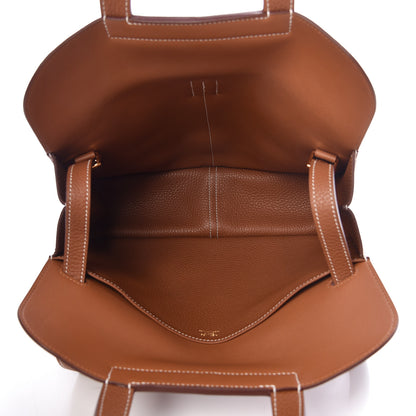 Hermes Taurillon Clemence Halzan 31 Gold 5 of 10