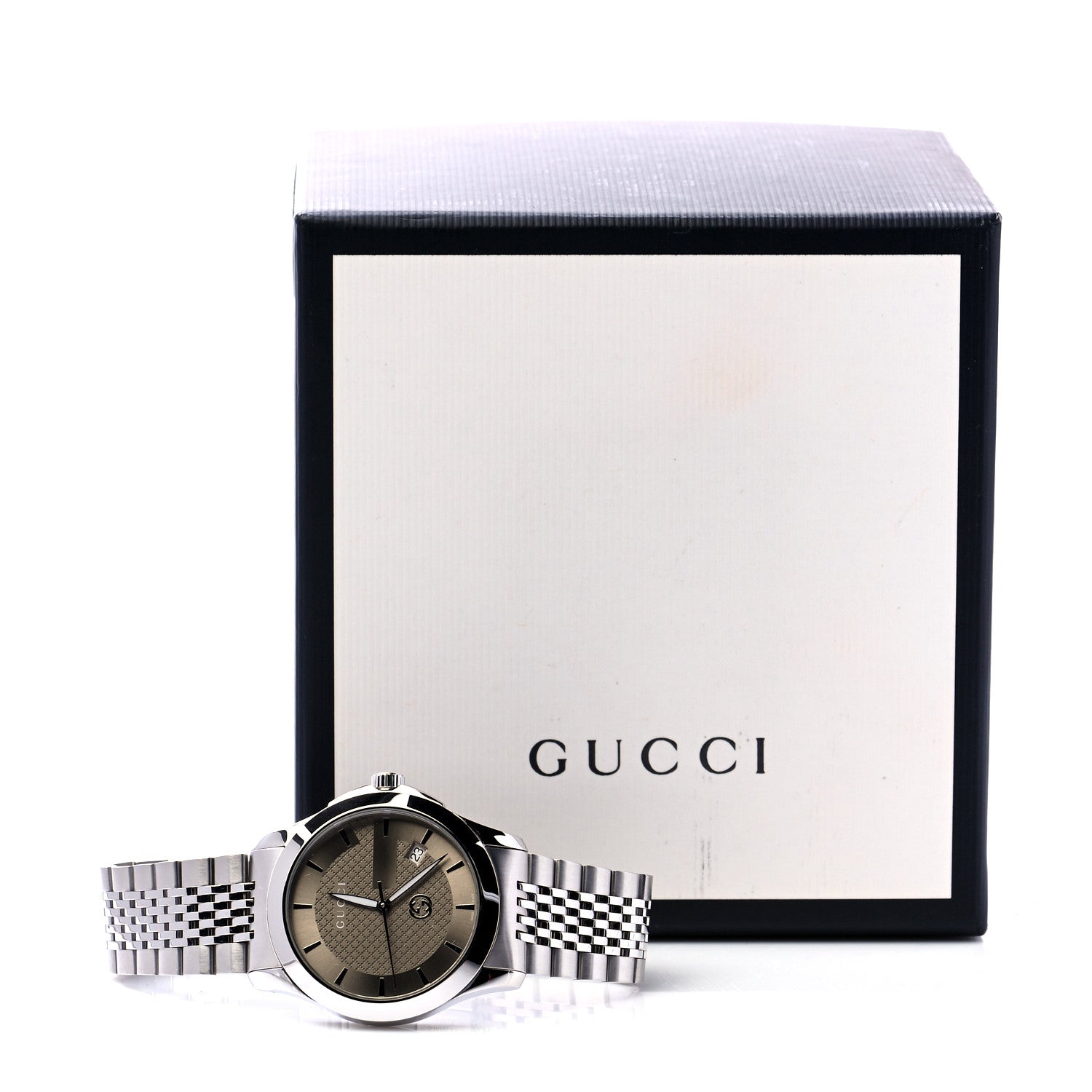 Gucci Stainless Steel 38mm G-Timeless Quartz Watch Brown 6 of 6