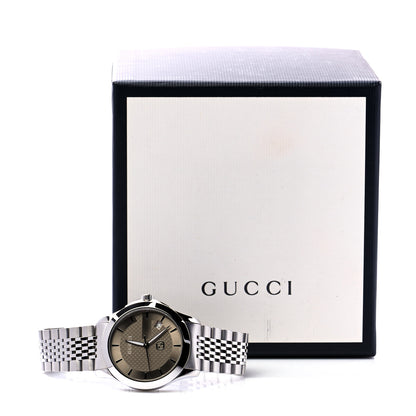 Gucci Stainless Steel 38mm G-Timeless Quartz Watch Brown 6 of 6