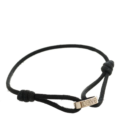 Cartier 18K White Gold Charity LOVE Adjustable Cord Bracelet Black 1 of 5