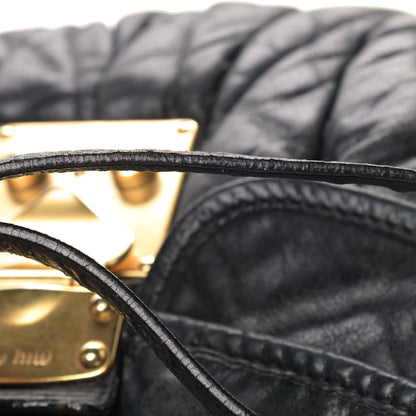 Miu Miu Nappa Matelasse Coffer Hobo Black 13 of 14