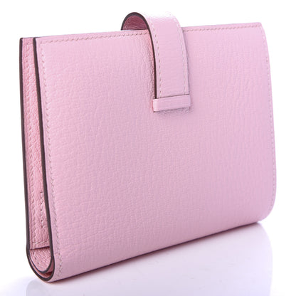 Hermes Chevre Mysore Bearn Compact Wallet Rose Sakura 3 of 7