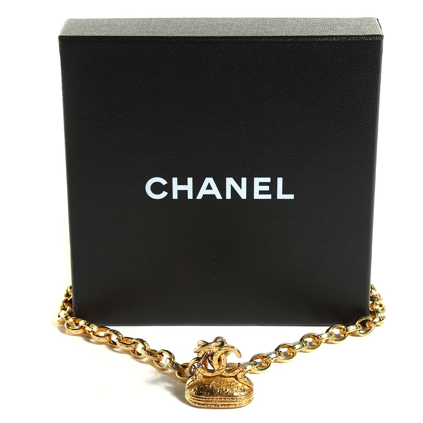 CC Gripoix Chain Necklace Gold