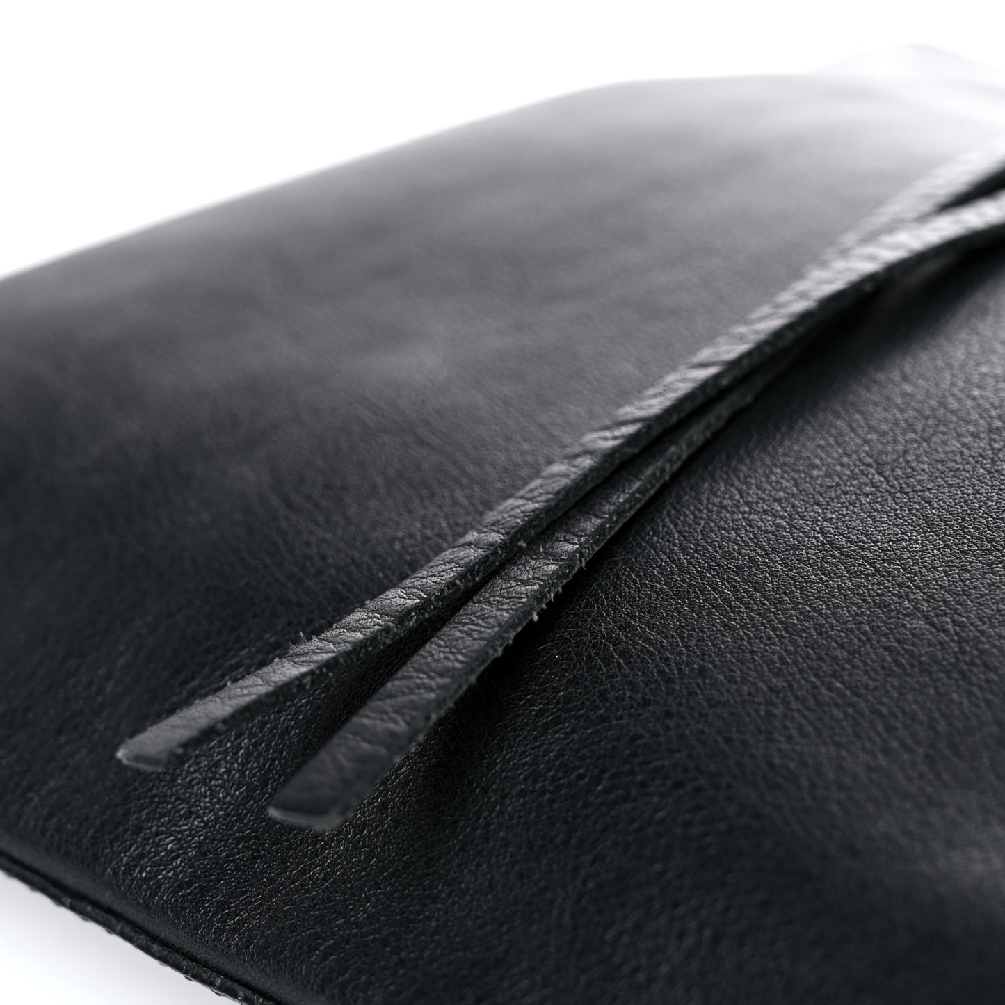BALENCIAG Veau Papier Classic Silver Hardware Clutch Black