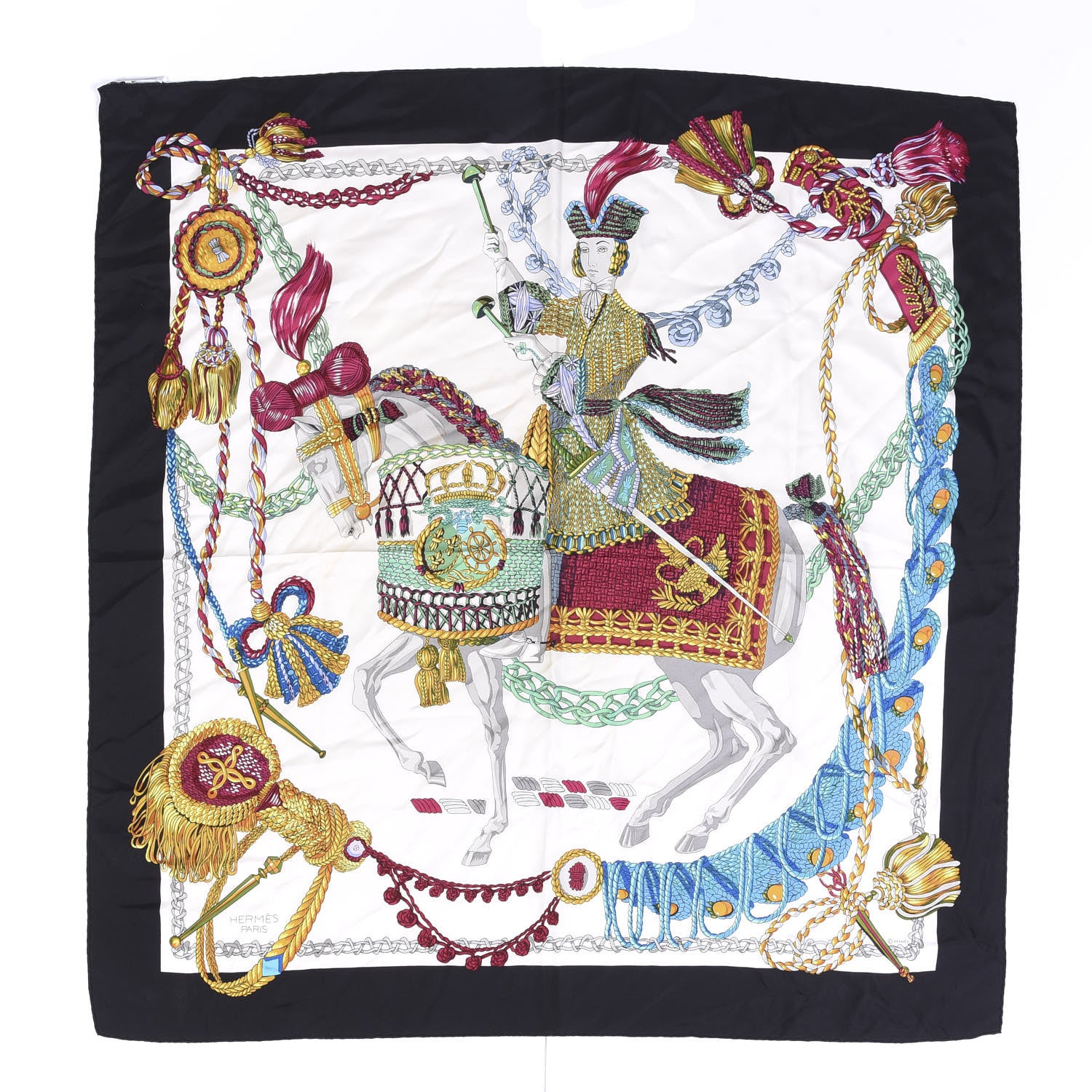 Hermes Silk Le Timbalier Scarf 90 1 of 6