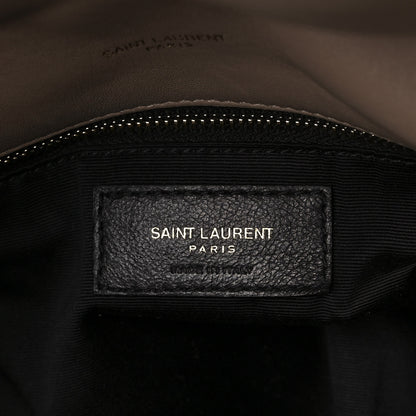 Saint Laurent Lambskin Quilted Medium Loulou Puffer Monogram Chain Satchel Dark Beige 6 of 13