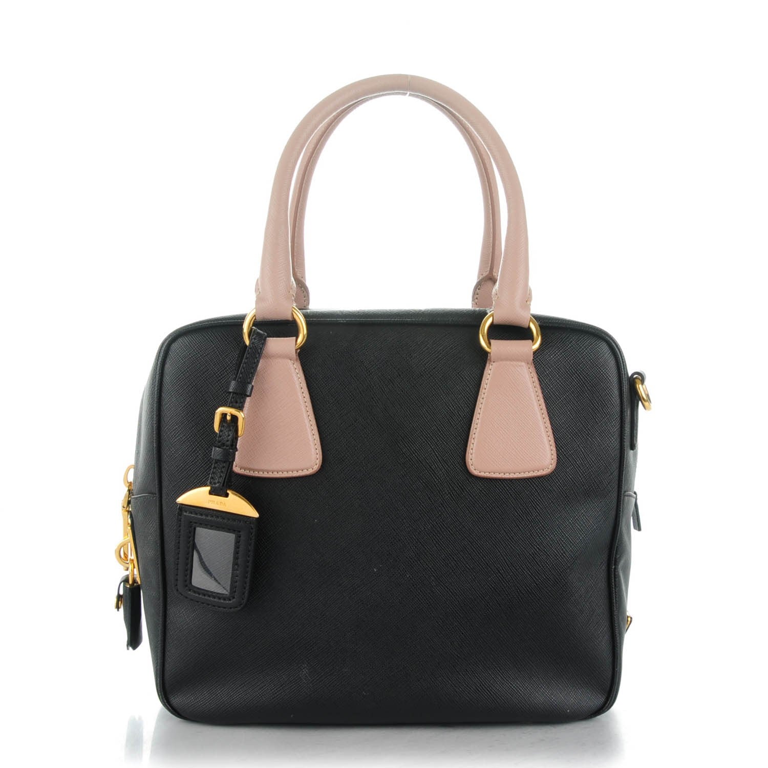 Prada Saffiano Lux Bauletto Black Cammeo 1 of 8