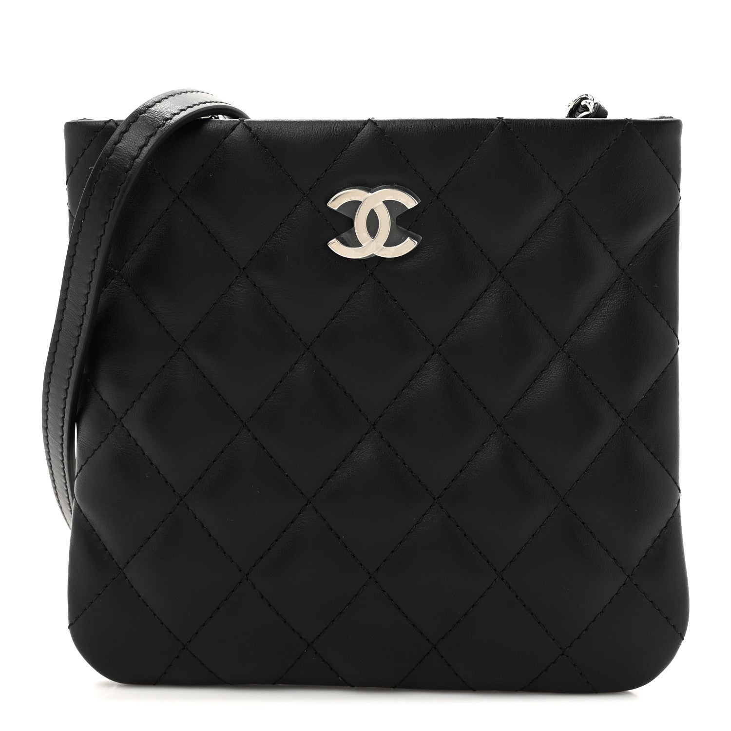Chanel Lambskin Quilted Crossbody Bag Black 1 of 11