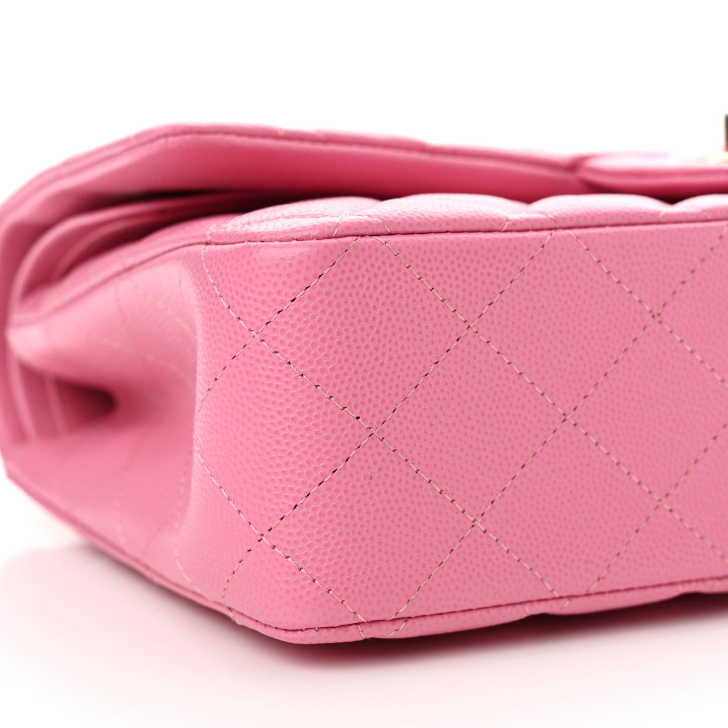 Caviar Quilted Medium Double Flap Pink