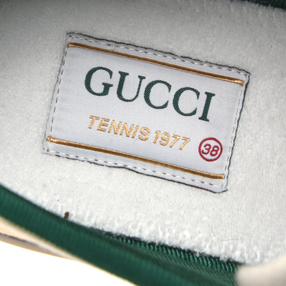 Gucci Canvas Web GG Apple Womens 1977 Tennis Sneakers 38 Ivory Red Mystic White New Shamarock 7 of 8
