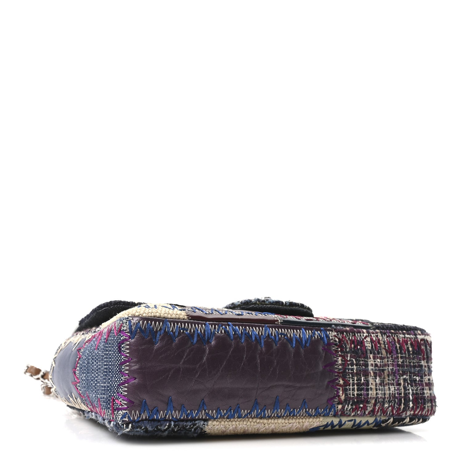 Chanel Denim Tweed Patchwork Medium Single Flap Multicolor 3 of 9