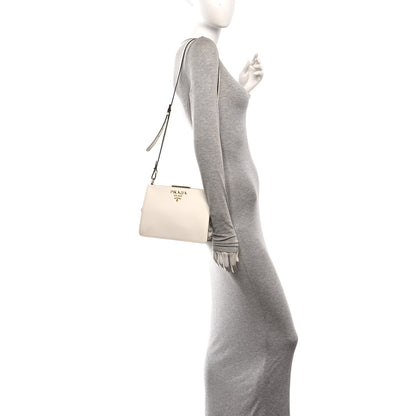 Prada Saffiano City Calf Light Frame Bag White 2 of 14