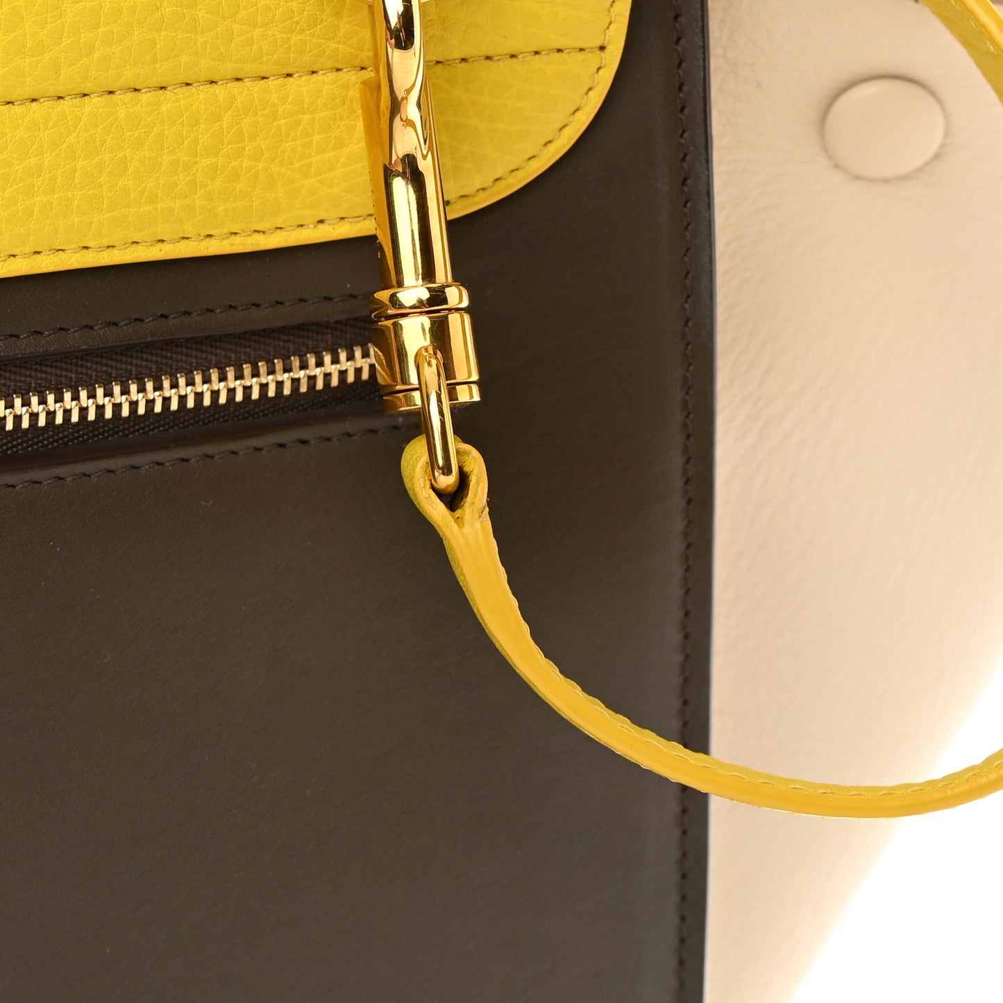 Elephant Calfskin Small Tri-Color Trapeze Yellow