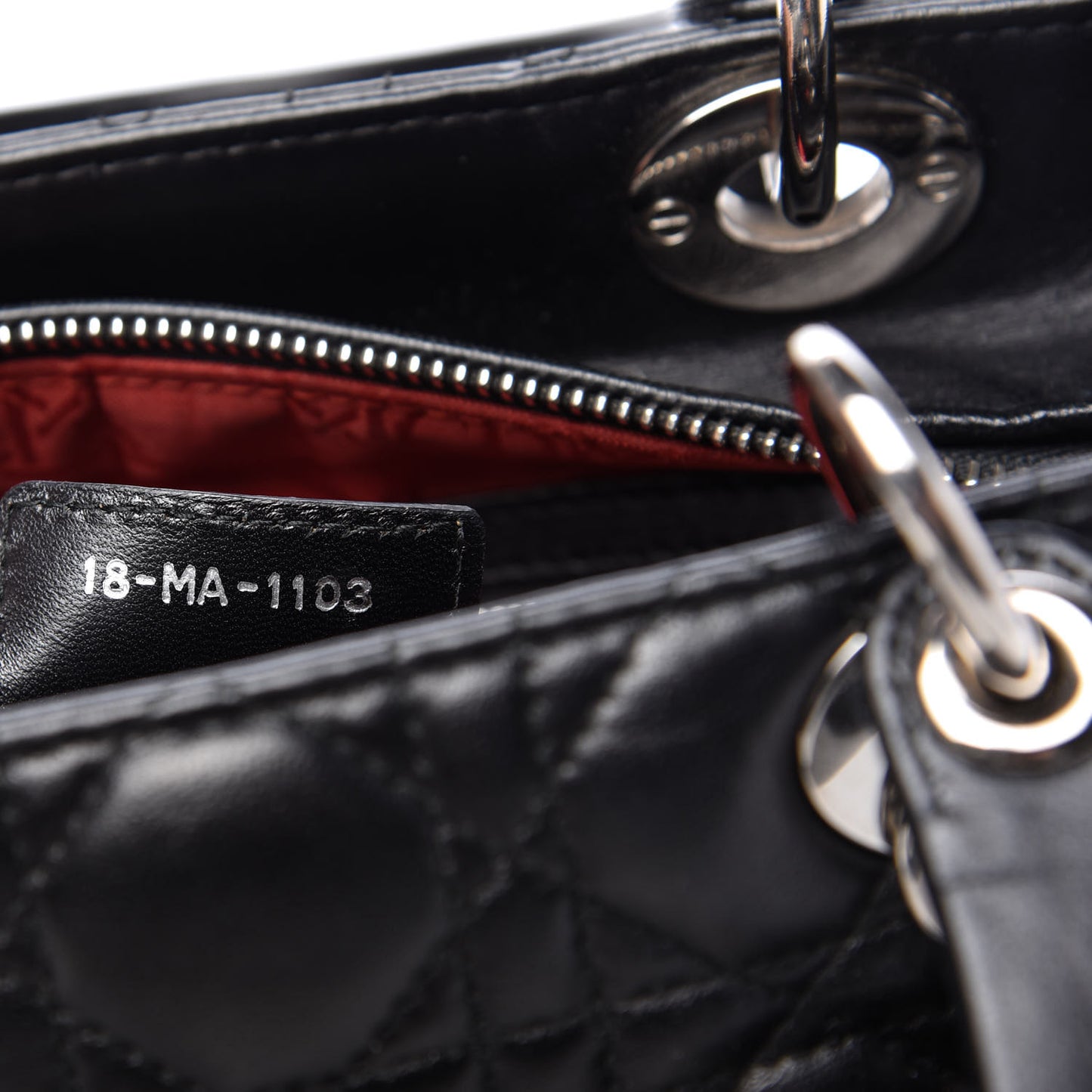 Lambskin Cannage Medium Lady Dior Black