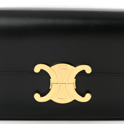 Celine Shiny Calfskin Triomphe Shoulder Bag Black 7 of 9