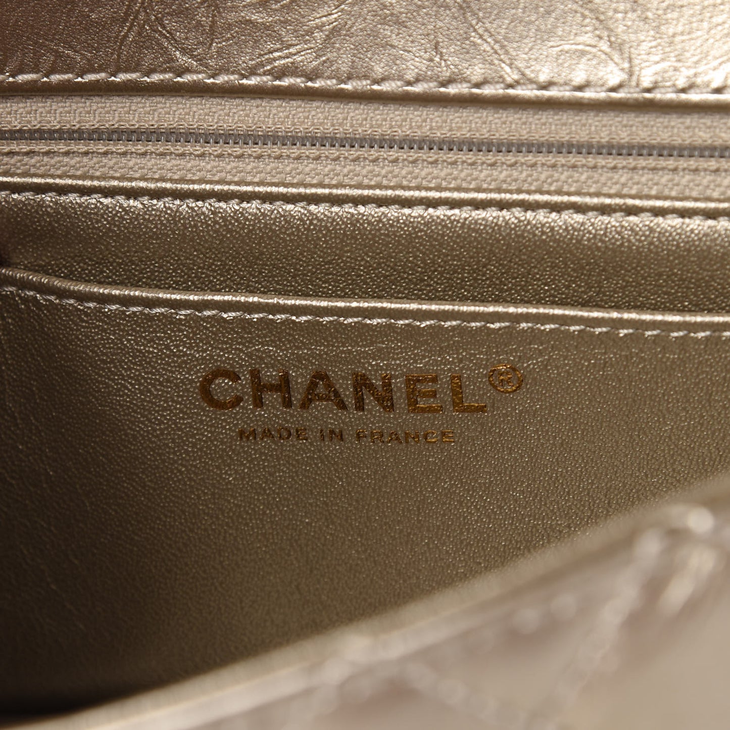 Metallic Aged Calfskin Quilted 2.55 Reissue Mini Flap Light Gold