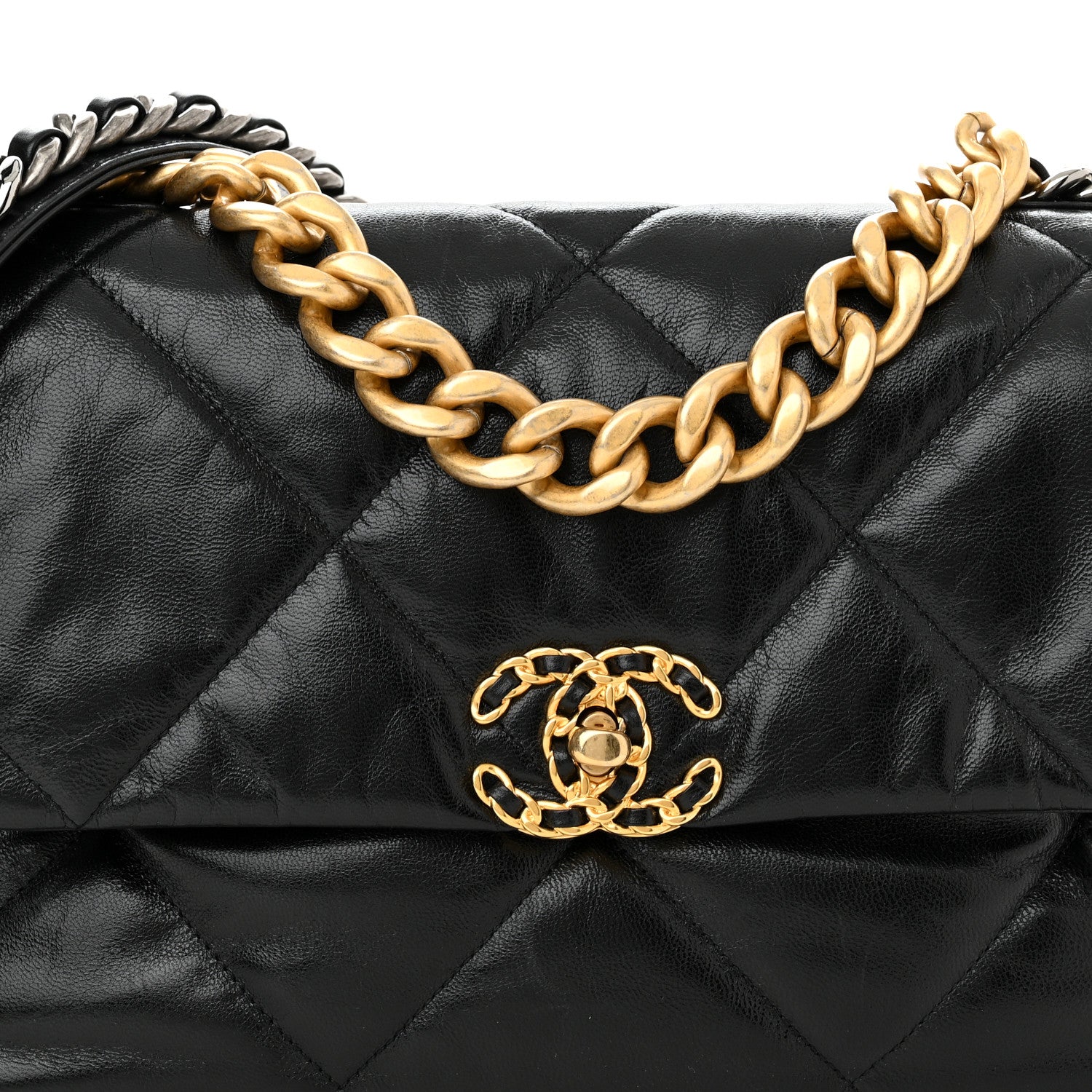Chanel Goatskin Quilted Large Chanel 19 Flap Black 8 of 10